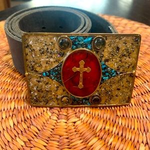 Virgin Saints and Angels belt buckle Vintage